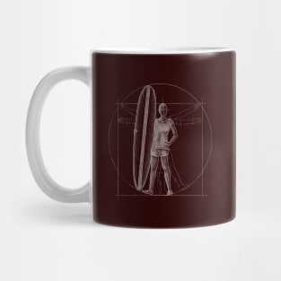 Surfer Girl DaVinci Vitruvian Woman Mug